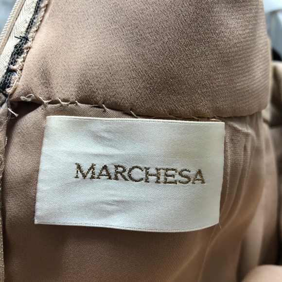 Marchesa Spring ‘16 Lace & Blush Feather Dress - Picture 14 of 16